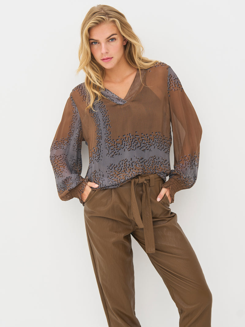 NÜ BIANCA Bluse Blusen 294 Dark Earth mix