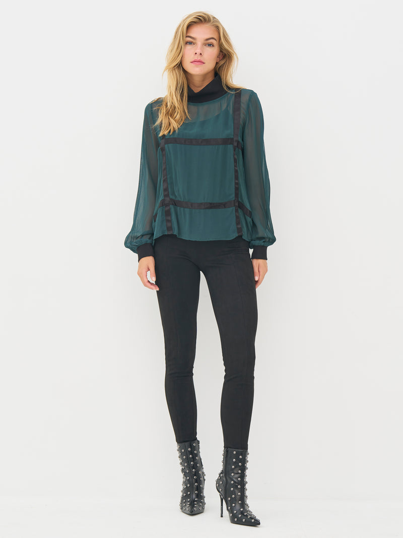 NÜ BILLIE Bluse Blusen 355 Petrol green mix