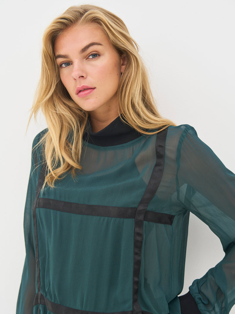 NÜ BILLIE Bluse Blusen 355 Petrol green mix
