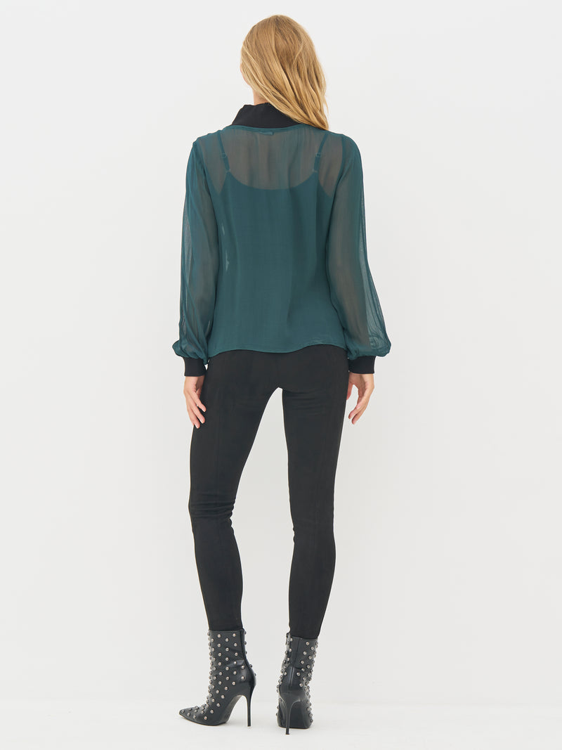 NÜ BILLIE Bluse Blusen 355 Petrol green mix