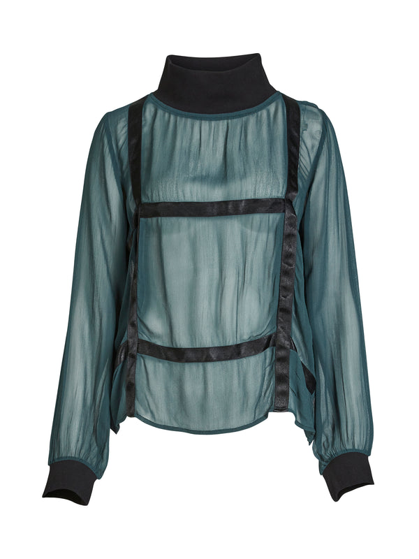 NÜ BILLIE Bluse Blusen 355 Petrol green mix