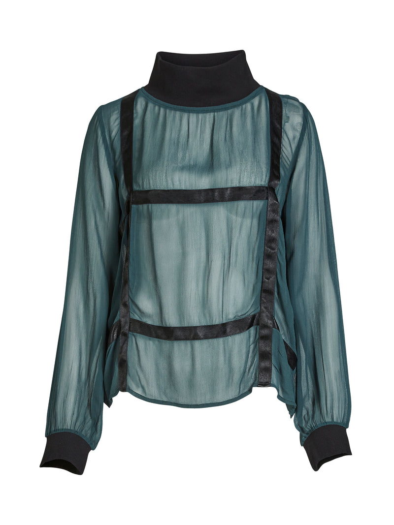 NÜ BILLIE Bluse Blusen 355 Petrol green mix