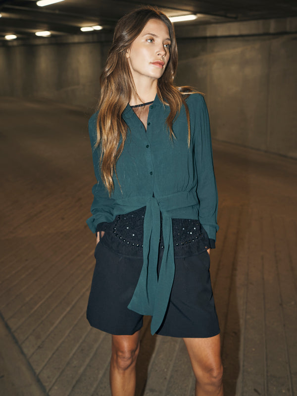 NÜ BILLIE Hemd Hemdblusen 355 Petrol green mix