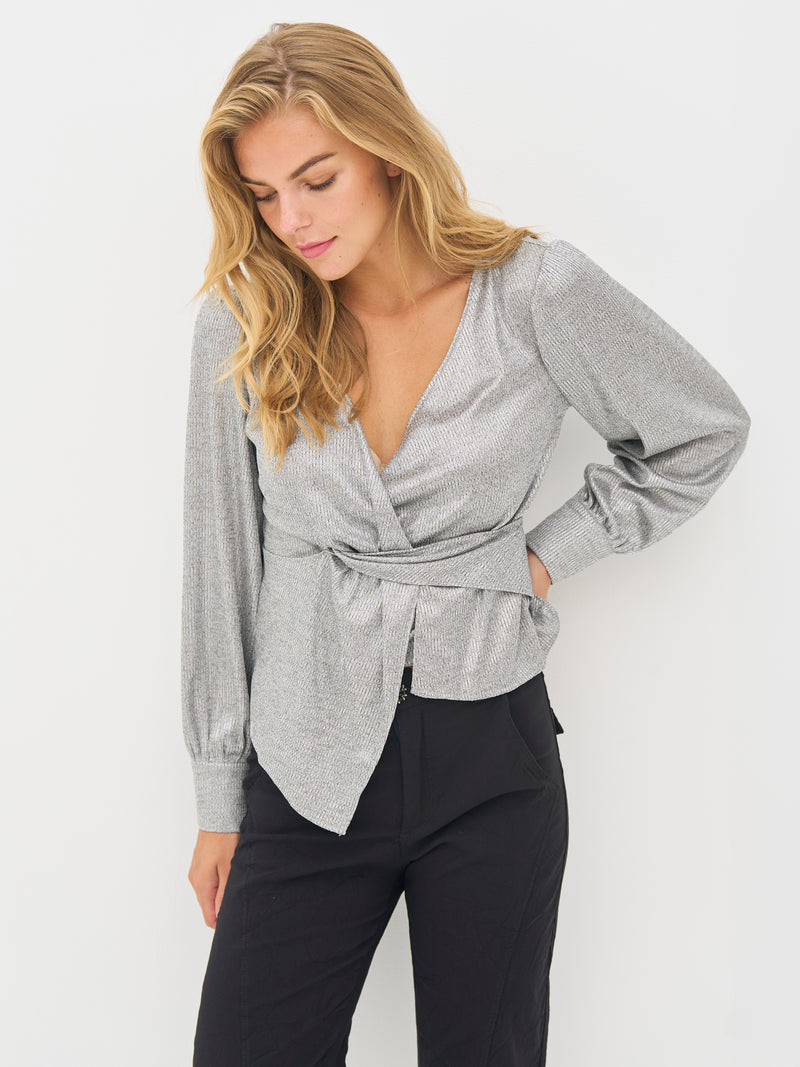 NÜ BIRKE Wickelbluse Blusen 989 iron grey