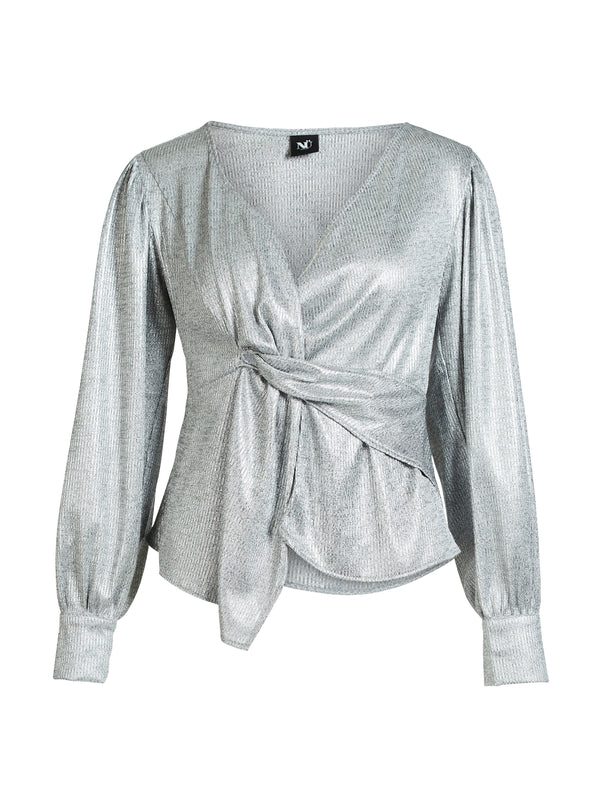 NÜ BIRKE Wickelbluse Blusen 989 iron grey