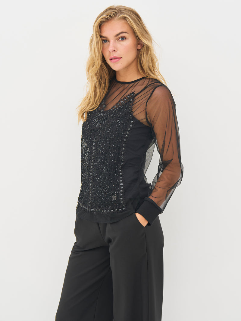 NÜ BITTEN Bluse Blusen Schwarz