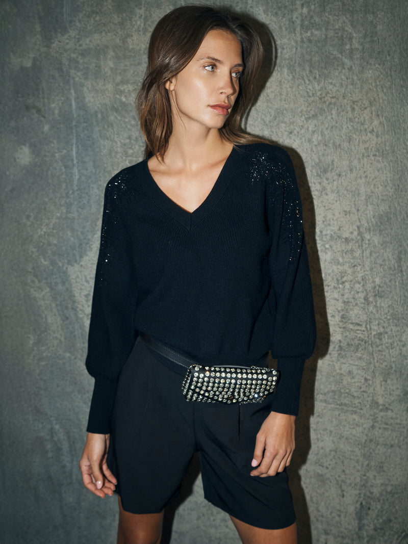 NÜ BLAKE Strickbluse Strick Schwarz
