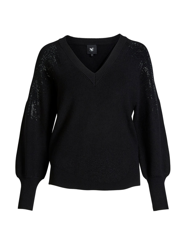 NÜ BLAKE Strickbluse Strick Schwarz