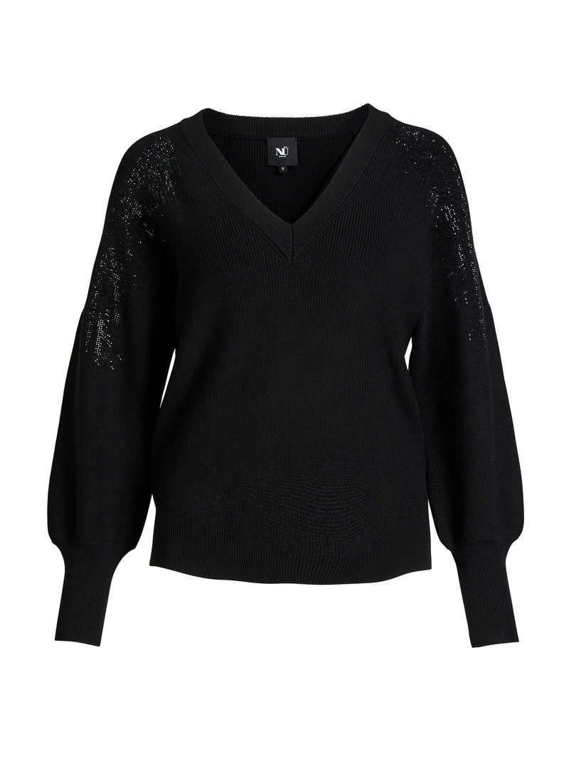 NÜ BLAKE Strickbluse Strick Schwarz
