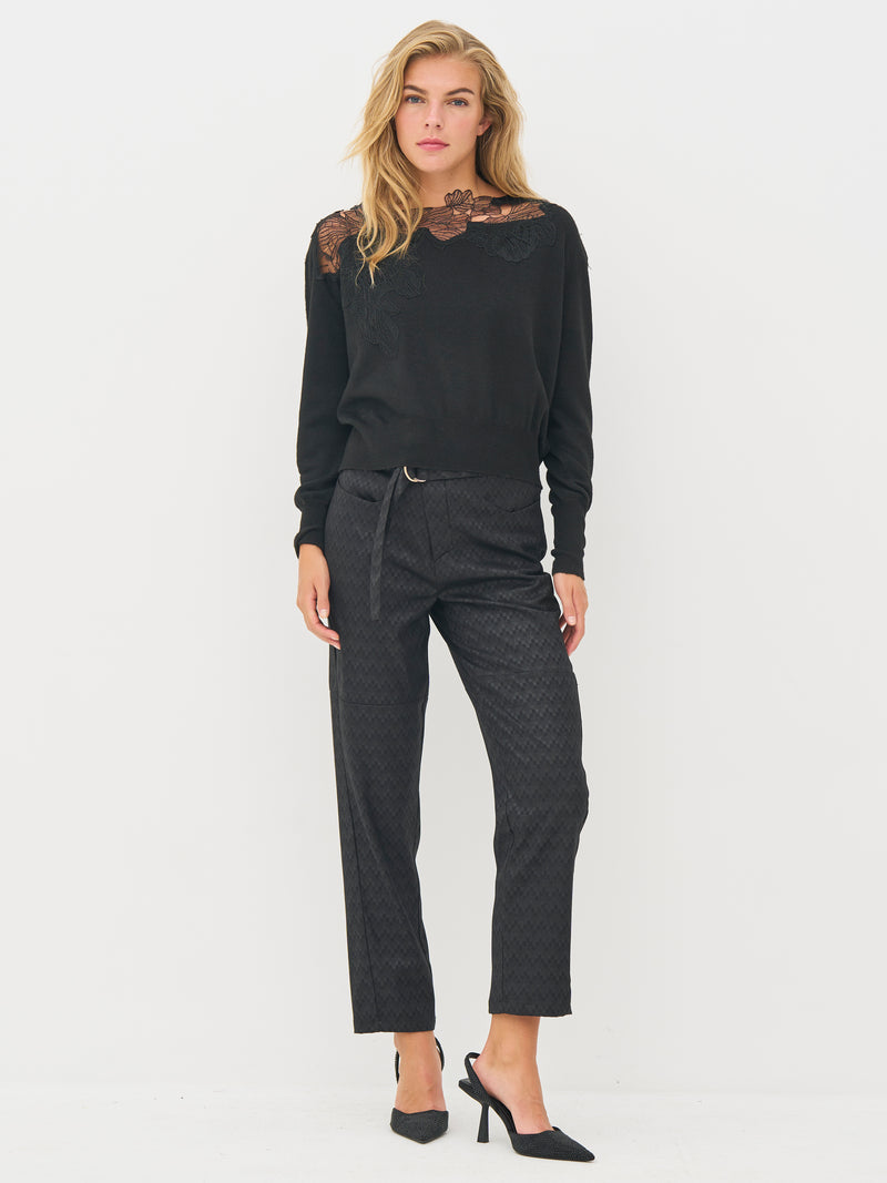 NÜ BOBBI Strickbluse Strick Schwarz
