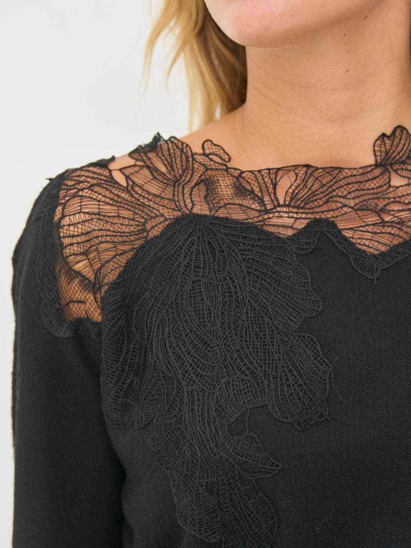 NÜ BOBBI Strickbluse Strick Schwarz