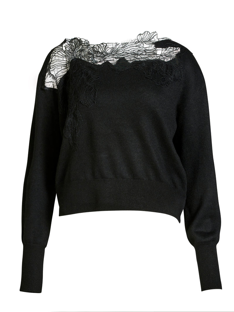 NÜ BOBBI Strickbluse Strick Schwarz
