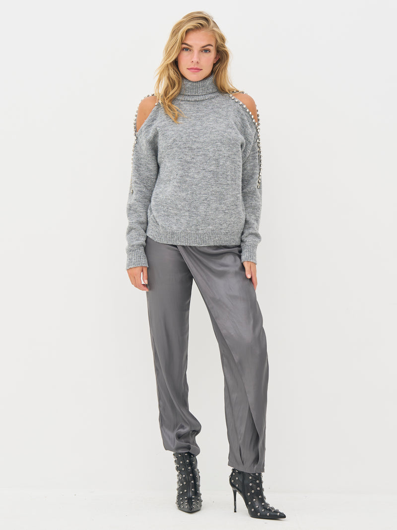 NÜ BODIL Rollkragenbluse Strick 989 iron grey