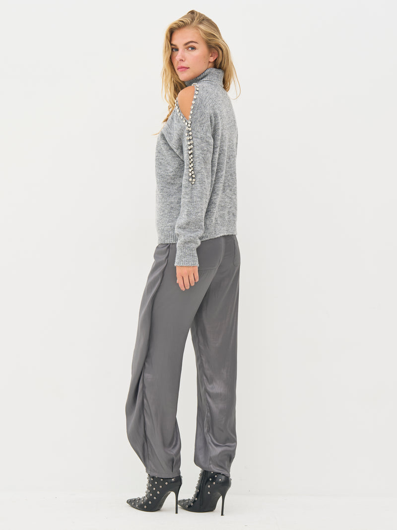 NÜ BODIL Rollkragenbluse Strick 989 iron grey