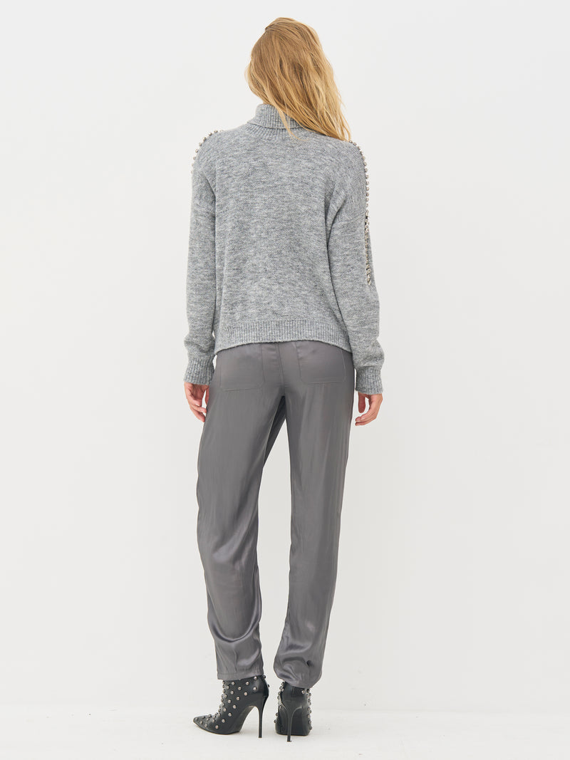 NÜ BODIL Rollkragenbluse Strick 989 iron grey