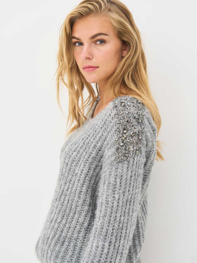 NÜ BODIL Strickbluse Strick 989 iron grey
