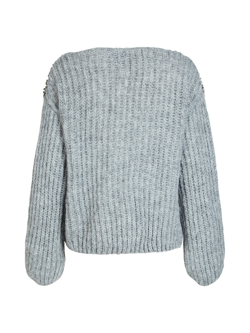 NÜ BODIL Strickbluse Strick 989 iron grey