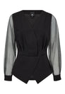 NÜ Bao Blouse Blusen Schwarz