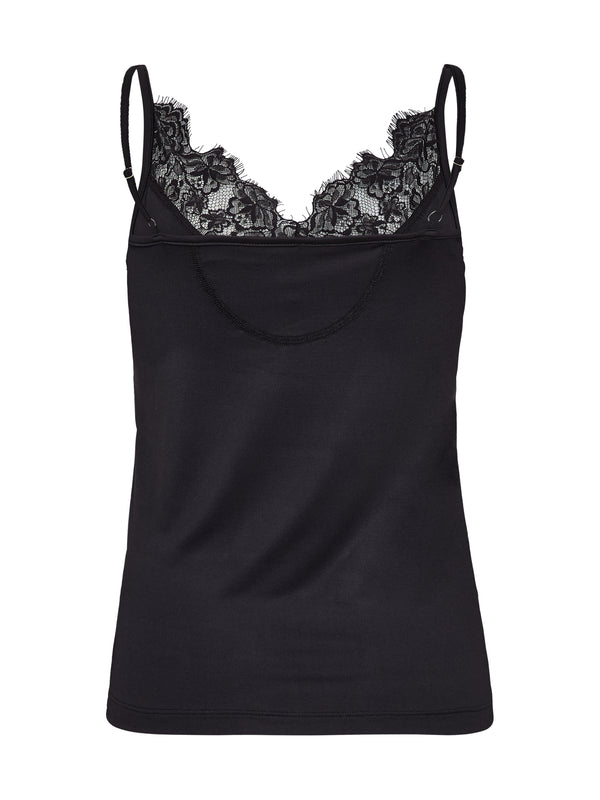 NÜ Bow Top with lace Tops und T-shirts Schwarz