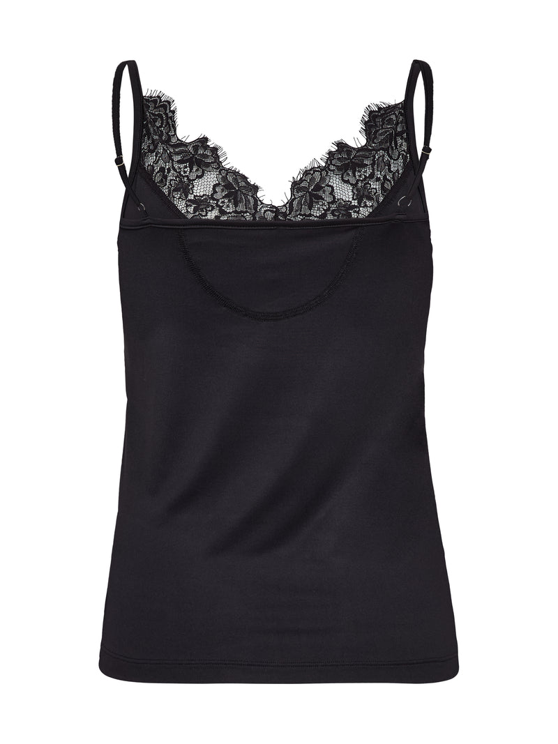 NÜ Bow Top with lace Tops und T-shirts Schwarz
