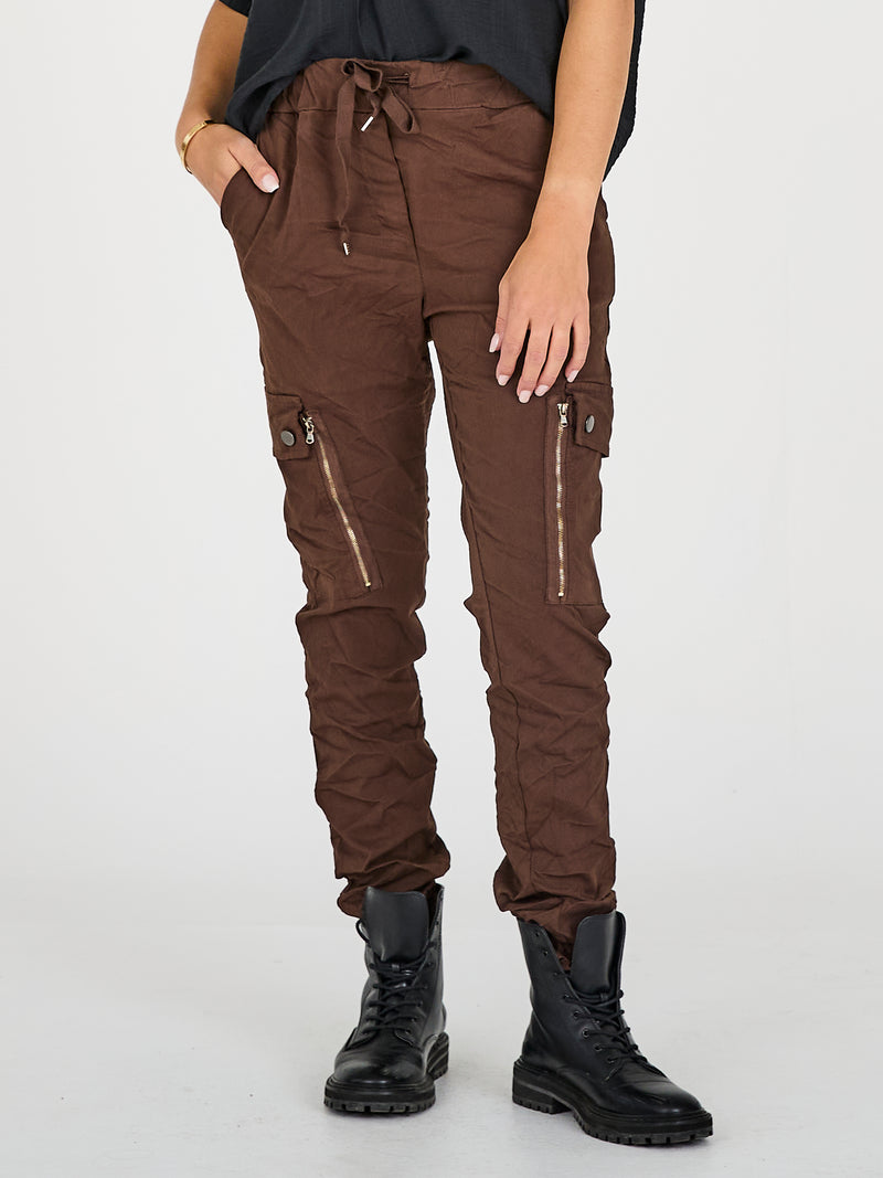NÜ CARMEN Cargo Hose Hosen 289 Brown