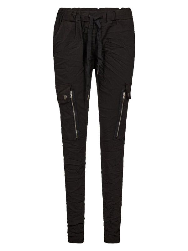 NÜ CARMEN Cargo Hose Hosen Schwarz