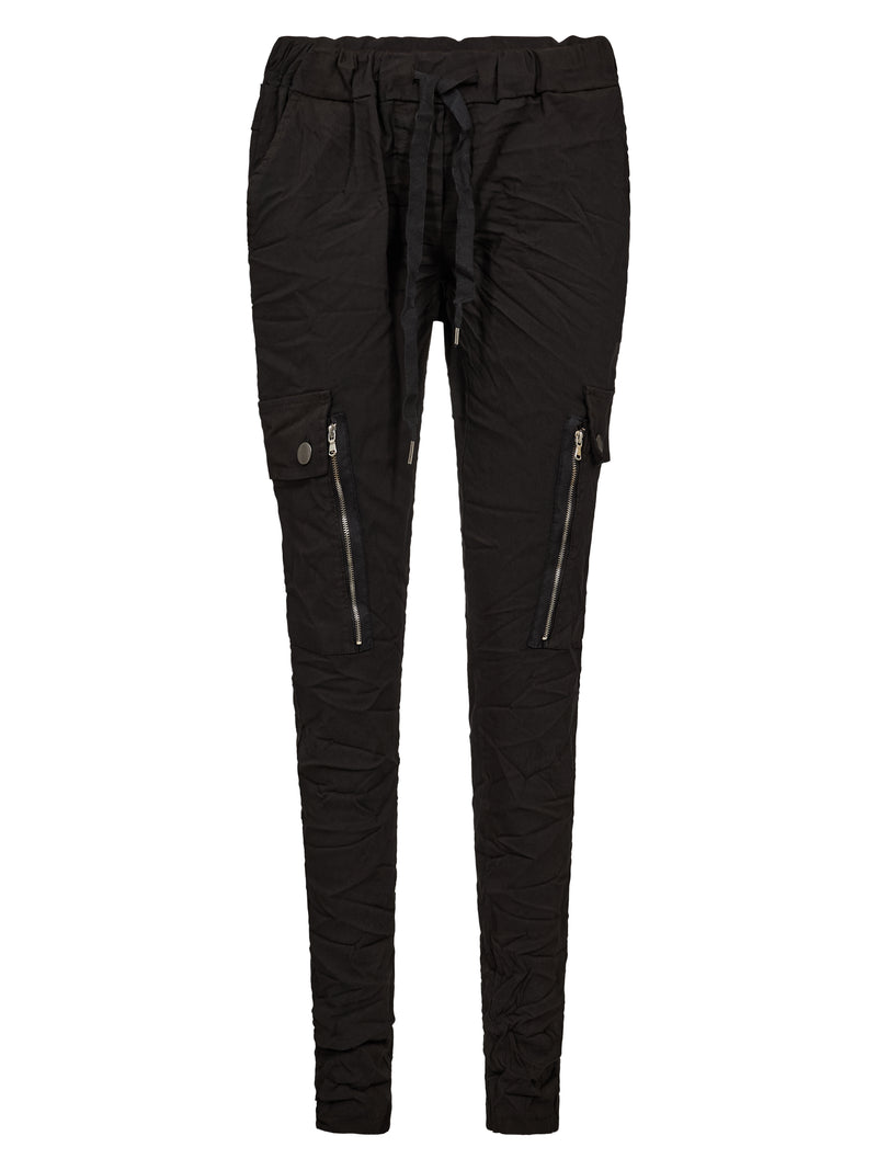 NÜ CARMEN Cargo Hose Hosen Schwarz