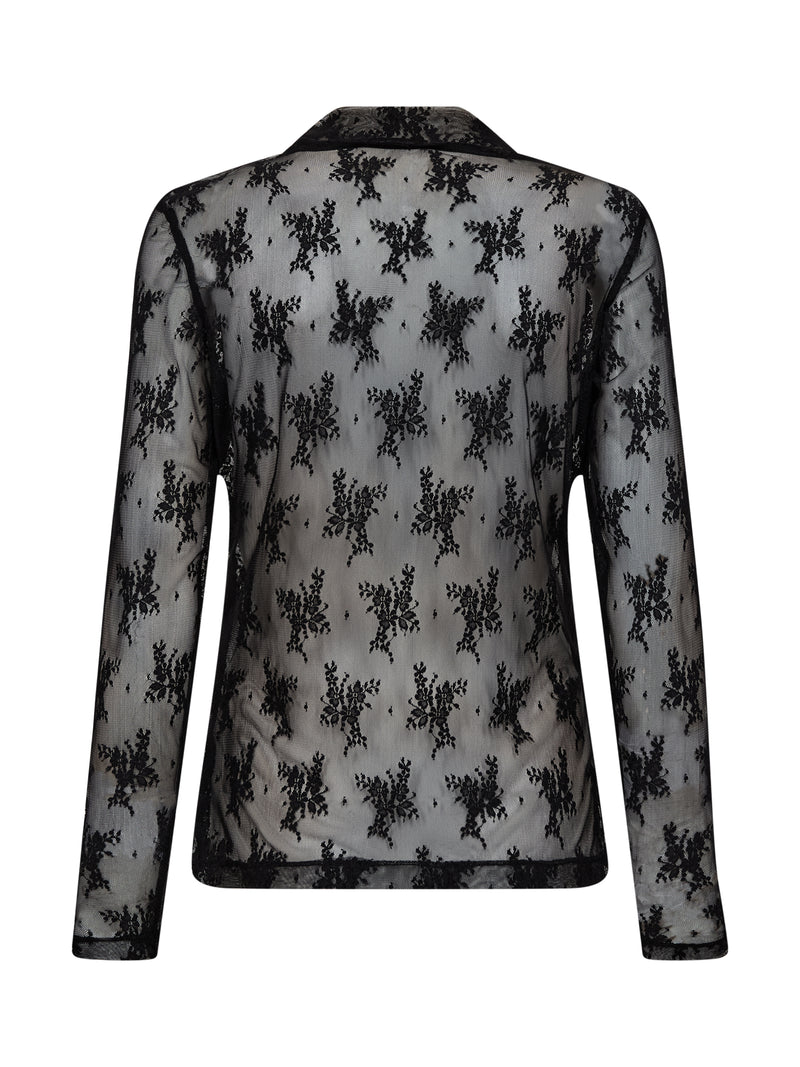 NÜ CHERIESE Mesh Top Tops und T-shirts Schwarz