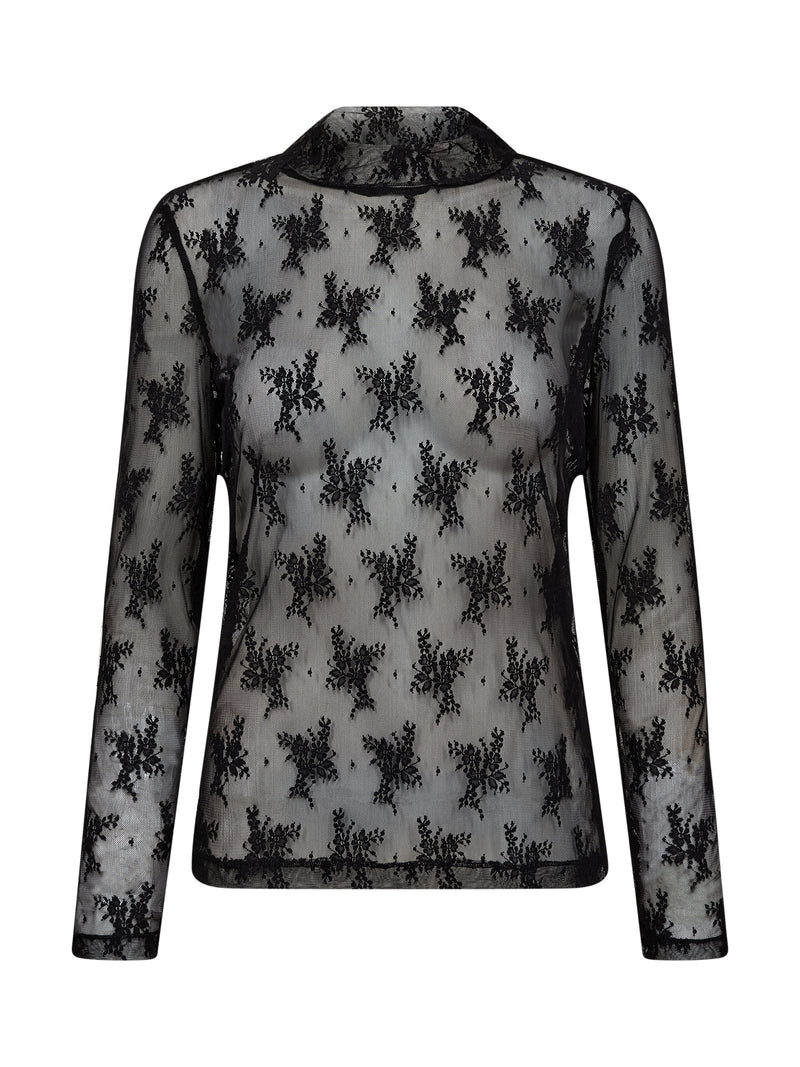 NÜ CHERIESE Mesh Top Tops und T-shirts Schwarz