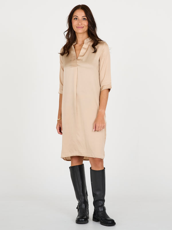 NÜ CILJE Tunika-Kleid einfarbig Kleider 130 sand