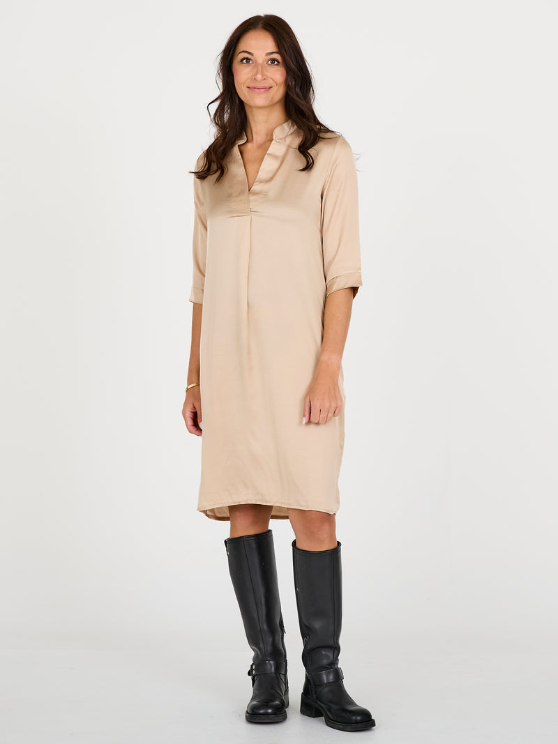 NÜ CILJE Tunika-Kleid einfarbig Kleider 130 sand