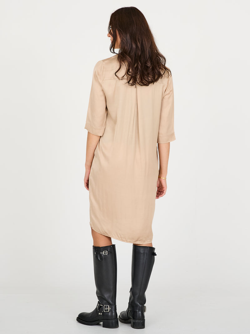 NÜ CILJE Tunika-Kleid einfarbig Kleider 130 sand