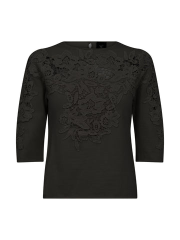 NÜ DAC Bluse gestrickt Blusen Schwarz