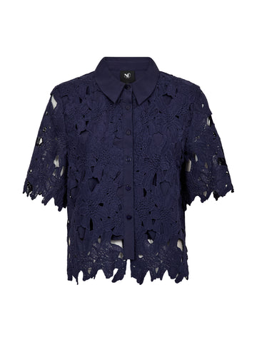 NÜ DECIA Spitzenhemd Hemdblusen 476 Navy