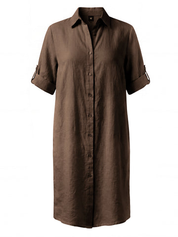 NÜ DORIS Leinenkleid Kleider 289 Brown