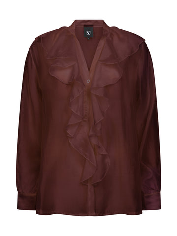 NÜ ELLY Hemd Rüsche Hemdblusen 640 Burgundy
