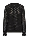 NÜ ELMA Bluse Gestrickt Blusen Schwarz