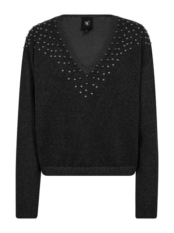 NÜ EUGENIA Bluse Gestrickt Strick Schwarz