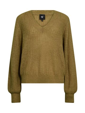 NÜ "EVANGELINE Bluse Strick" Strick 346 Moss