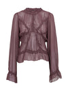 NÜ FELINE Bluse Blusen 630 Plum