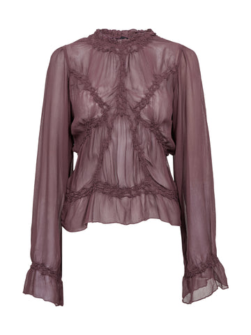 NÜ FELINE Bluse Blusen 630 Plum