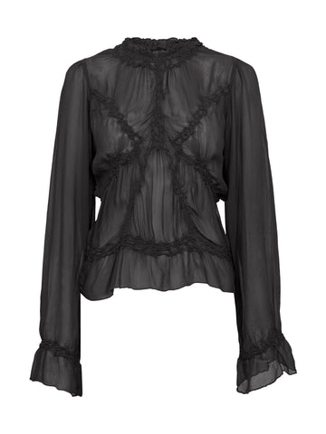 NÜ FELINE Bluse Blusen Schwarz