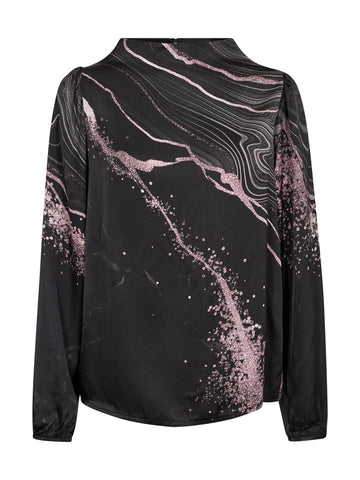 NÜ FIA blouse Blusen Schwarz mix