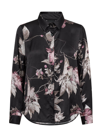NÜ FLEUR Bluse Hemdblusen Schwarz mix