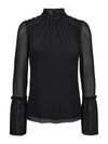 NÜ FRANNIE Bluse Blusen Schwarz