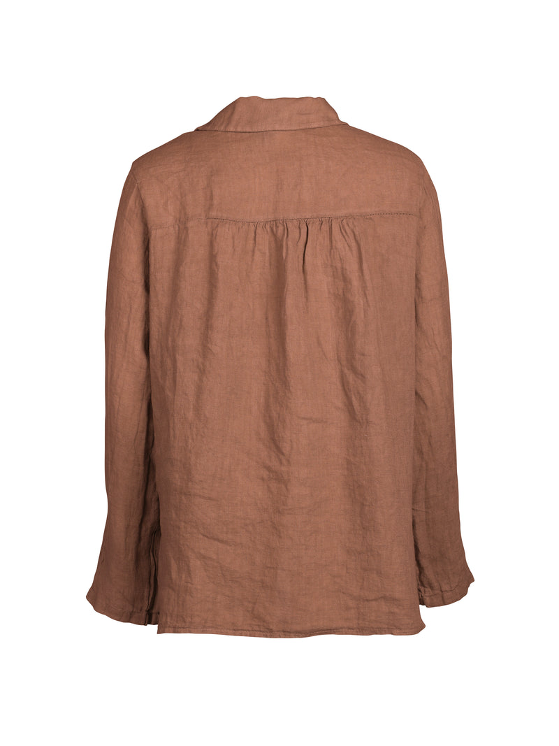 NÜ POLETTE Leinenhemd Hemdblusen 286 Mocca Mousse