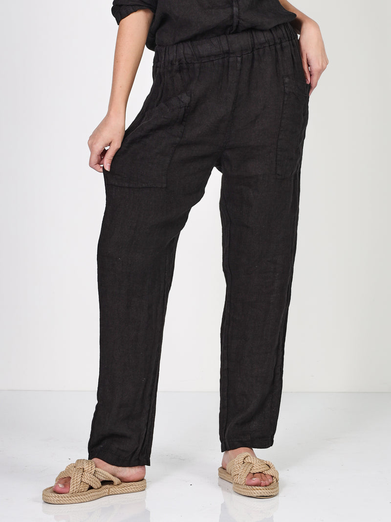 NÜ POLETTE Leinenhose Hosen Schwarz