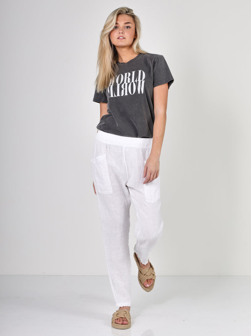 NÜ POLETTE Leinenhose Hosen Weiss