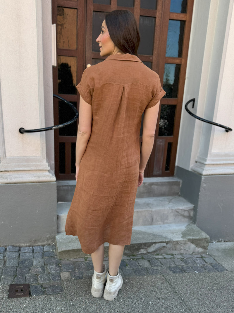 NÜ POLETTE Leinenkleid Kleider 286 Mocca Mousse