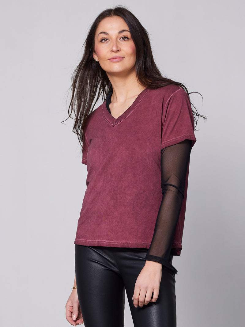 NÜ RUTH T-Shirt Tops und T-shirts 685 Berry red